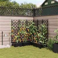 vidaXL Tuin Bloempot 5 pcs Zwart Staal