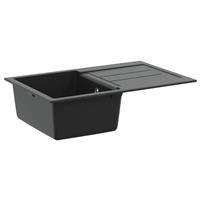 vidaXL Wasbak Zwart 780 x 500 mm 80% Kwarts en 20% Hars