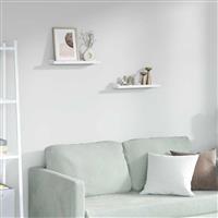 vidaXL Wandplank met plank 2 pcs Wit Marmer 40 x 9 x 3 cm Bewerkt hout