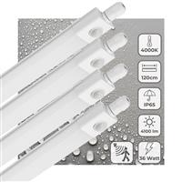 LED Vochtbestendig armatuur met PIR sensor 120cm - 4100 lumen - 36W - Koelwit 4000K - IP65 - 4 stuks