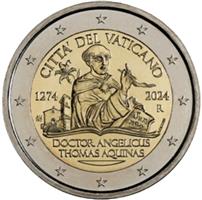 Vaticaan 2 Euro 2024 Thomas van Aquino UNC