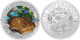 Oostenrijk 3 Euro 2024 Gele Pijlstaartrog