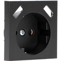 Reflex Inlegplaat voor wandcontactdoos met 2 USB - Zwart