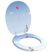 vidaXL Zachte sluit toiletbril Blauw 44 x 38 cm MDF-plaat