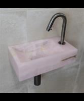 Fontein BWS Onyx Kraangat Rechts Roze 39x22x10 Cm