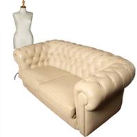 Vintage Chesterfield bank 2,5 Seater creme soft seat (No.331537)