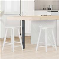 vidaXL Eettafelstoelen 2 pcs Wit 46 x 37 x 63 cm Massief Rubberhout