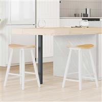 vidaXL Eettafelstoelen 2 pcs Wit 46 x 37 x 63 cm Massief Rubberhout