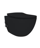 BWS Wandcloset Free met Bidetkraan Koud en Warm 51x35x34 cm Zwart (Excl. Zitting)