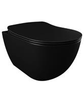 BWS Wandcloset Free met Bidetkraan Koud 51x35x34 cm Zwart (Excl. Zitting)