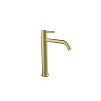 Wastafelkraan Boss & Wessing Opbouw Mengkraan Model Extra Hoog Geborsteld Messing Goud