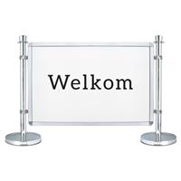 Afzetpalen met banner 