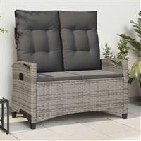 vidaXL Tuinbank met kussen Grijs en Donkergrijs 105 x 60 x 112 cm