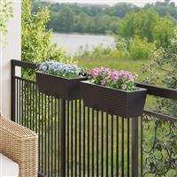vidaXL Reling 2 pcs Zwart 50 x 17 x 17 cm Metaal