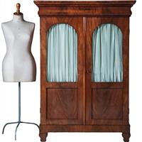 Biedermeier boekenkastje met getoogde ruiten uitneembare bespanning ca 1830 mahonie (No.380320)