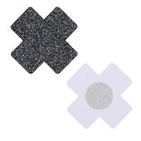 Zwarte glitter kruis tepelstickers AS-N-48