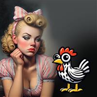 Kunsthandel Gennep - Het Meisje En De Kip