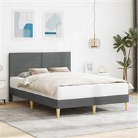 vidaXL Bedframe met hoofdeinde Donkergrijs 120 x 190 cm Stof