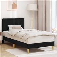 vidaXL Bedframe met hoofdeinde Zwart 90 x 190 cm Stof