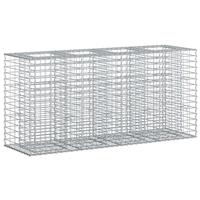 vidaXL Gabion Verhoogd Bed Zilver