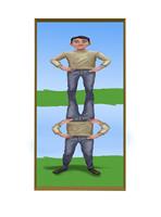 Lachspiegel Bol Hol Bol zwart 126x65x12cm (KJH34)