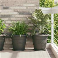 vidaXL Ronde Bloempot 24 pcs Zwart Ø 26 x 21.5 cm Kunststof