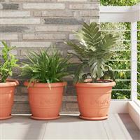 vidaXL Ronde Bloempot 24 pcs Baksteenrood Ø 26 x 21.5 cm Kunststof