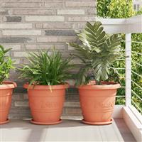 vidaXL Ronde Bloempot 24 pcs Baksteenrood Ø 26 x 21.5 cm Kunststof