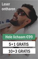 Laser ontharen hele lichaam € 99 voor mannen 