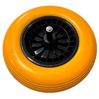 Antilek kruiwagenwiel PU 4.00x8 - lange as 20cm