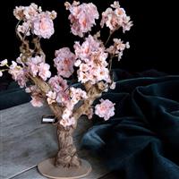 Vintage Kunstbloesemboom – Sakura Chique op echte houten Stam -  60 cm -