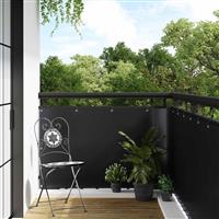 vidaXL Balkon Scherm met Oogjes Zwart