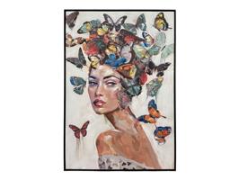 Olieverfschilderij Vrouw met Vlinders | 021