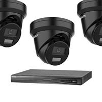 Hikvision 4 MP zwart IP camerabewaking set 3 EXIR cameras