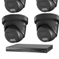 Hikvision 4 ColorVu cameras 4 MP IP camerabewaking set zwart