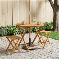 vidaXL Inklapbare tuintafel Naturel Ø90 x 75 cm Massief Acaciahout