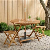 vidaXL Vouw Tuin Tafel Naturel Ø110 x 75 cm Massief Acaciahout