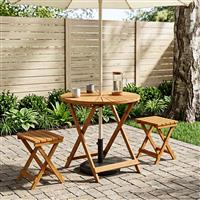 vidaXL Vouw Tuin Tafel Naturel Ø70 x 75 cm Massief Acaciahout