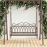 vidaXL Schommelbank Staal 112 x 60 x 126,5 cm Antiek Bruin
