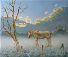 Kunsthandel Gennep - Paard In Ochtendmist