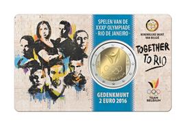 België 2 Euro 2016 Rio de Janeiro Coincard Nederlands