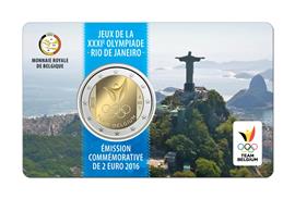 Belgie 2 Euro 2016 Rio de Janeiro Coincard Frans
