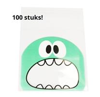 Tanden zakjes 100 st. Groen monstertje