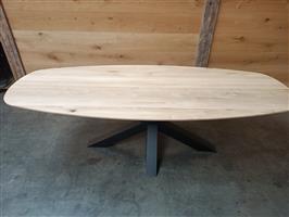 Deens ovaal tafelblad 95x240cm 40mm dikte