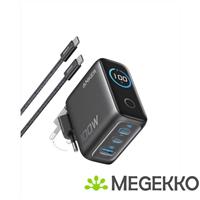Anker B121BGZ1 Dual USB-C / USB-A Snellader 100W Zwart met Kabel