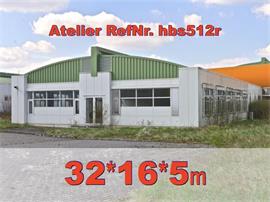 Bedrijfshalle 32x16x5m Atelier met gebogen dak