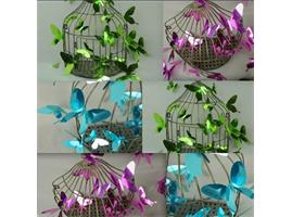 3D vlinders spiegel effect paars, blauw of groen