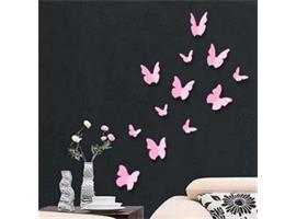 3D vlinders roze
