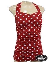 Aloha Beachwear, Vintage Pinup Badpak Red Polkadot.