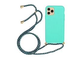 Apple iPhone 12 Pro Max Soft TPU Case with Strap - Blauw